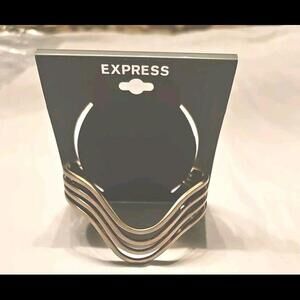 Express Silvertone Wave Cuff Bracelet Retail $24‎
